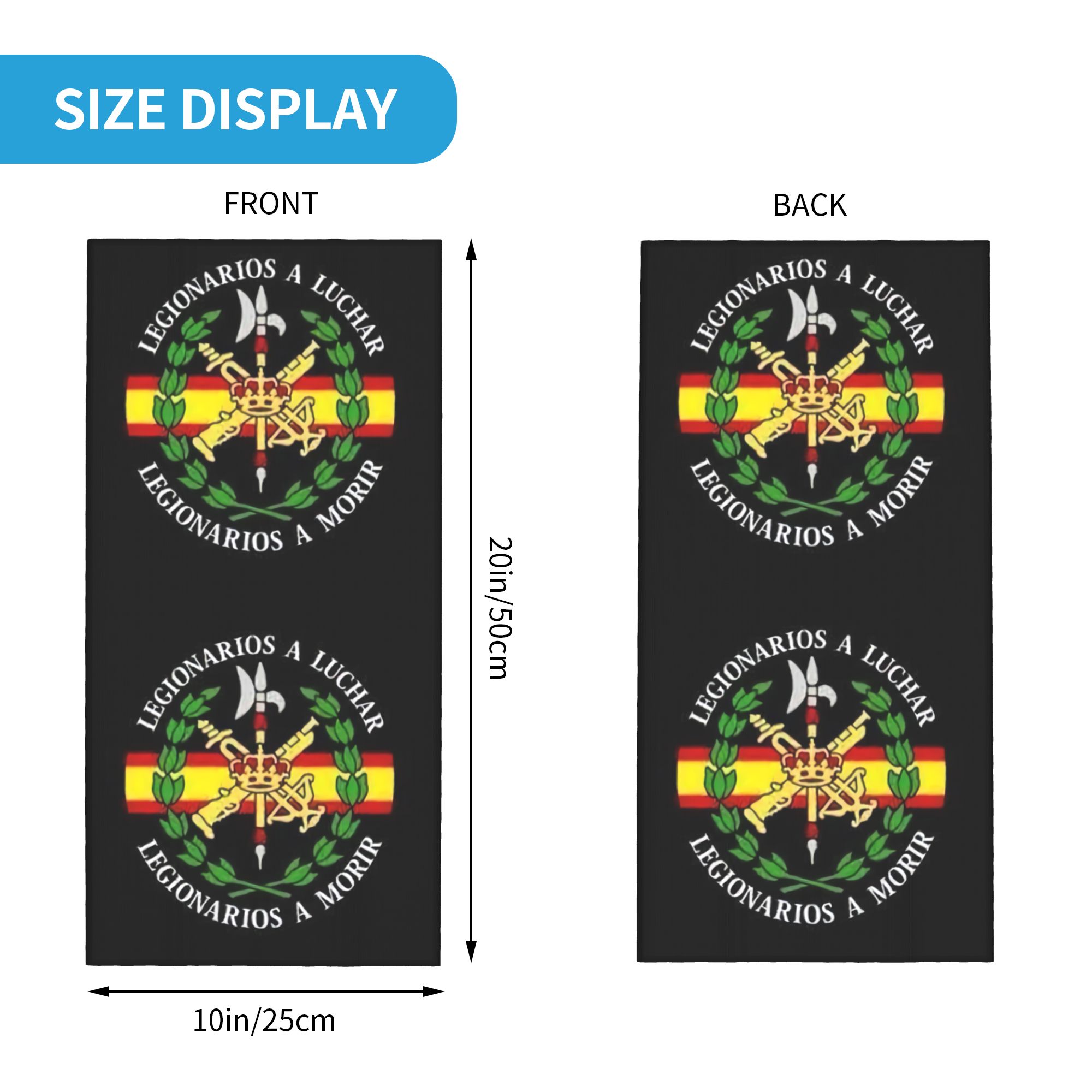 Custom Spanish Legion Bandana  - Neck Gaiter Face Cover recension och pris