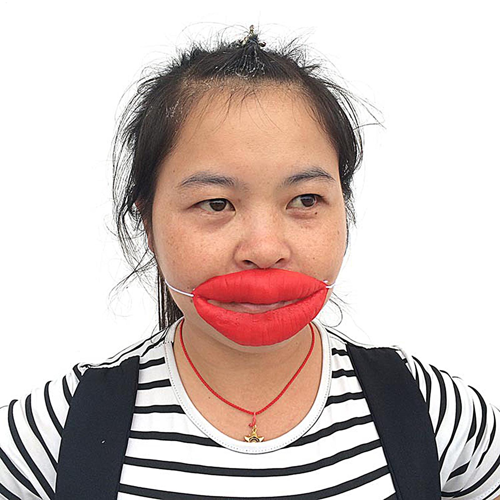 Red Lips Face Masks Funny Big  - Kids Face Mask recension och pris