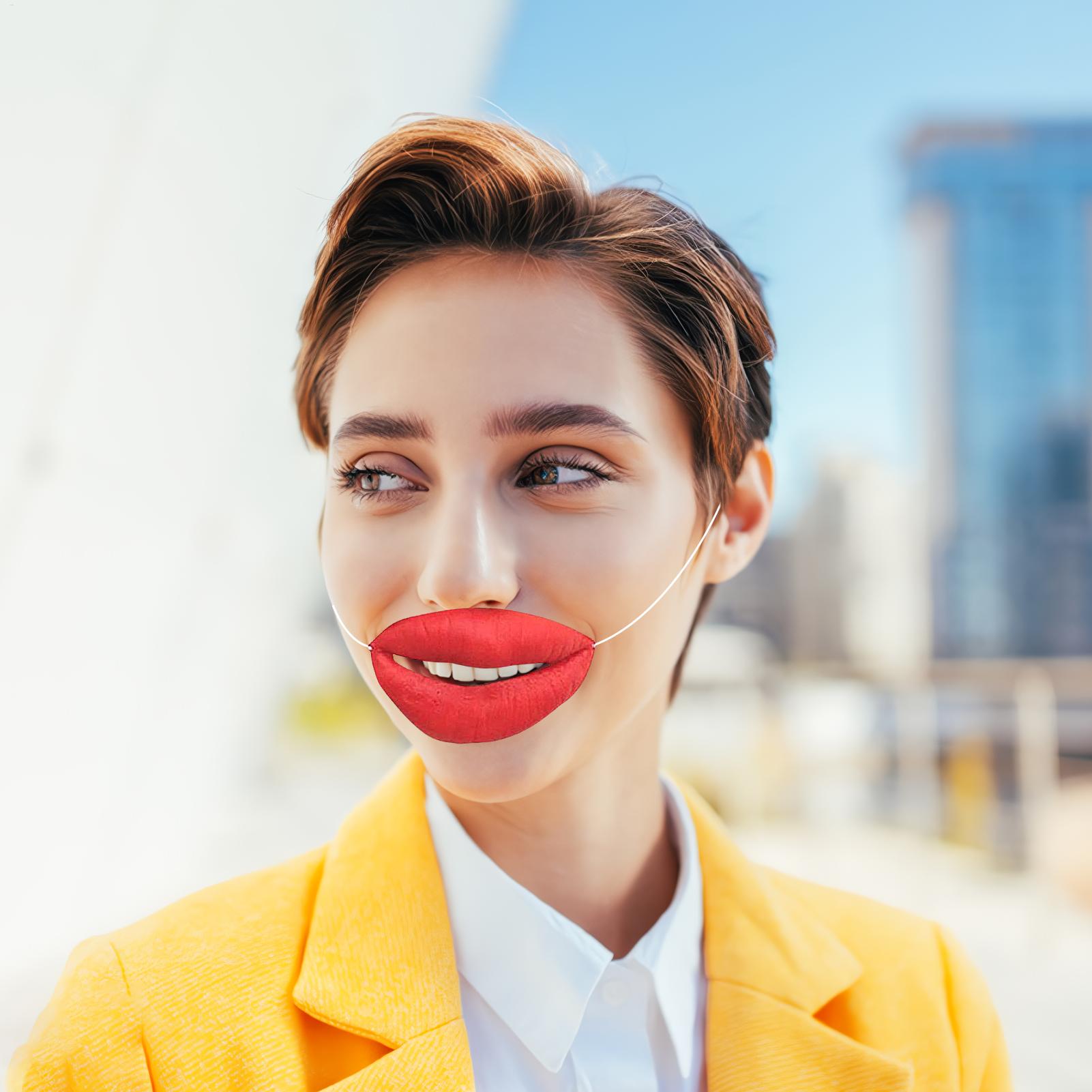 Red Lips Face Masks Funny Big  - Kids Face Mask recension och pris