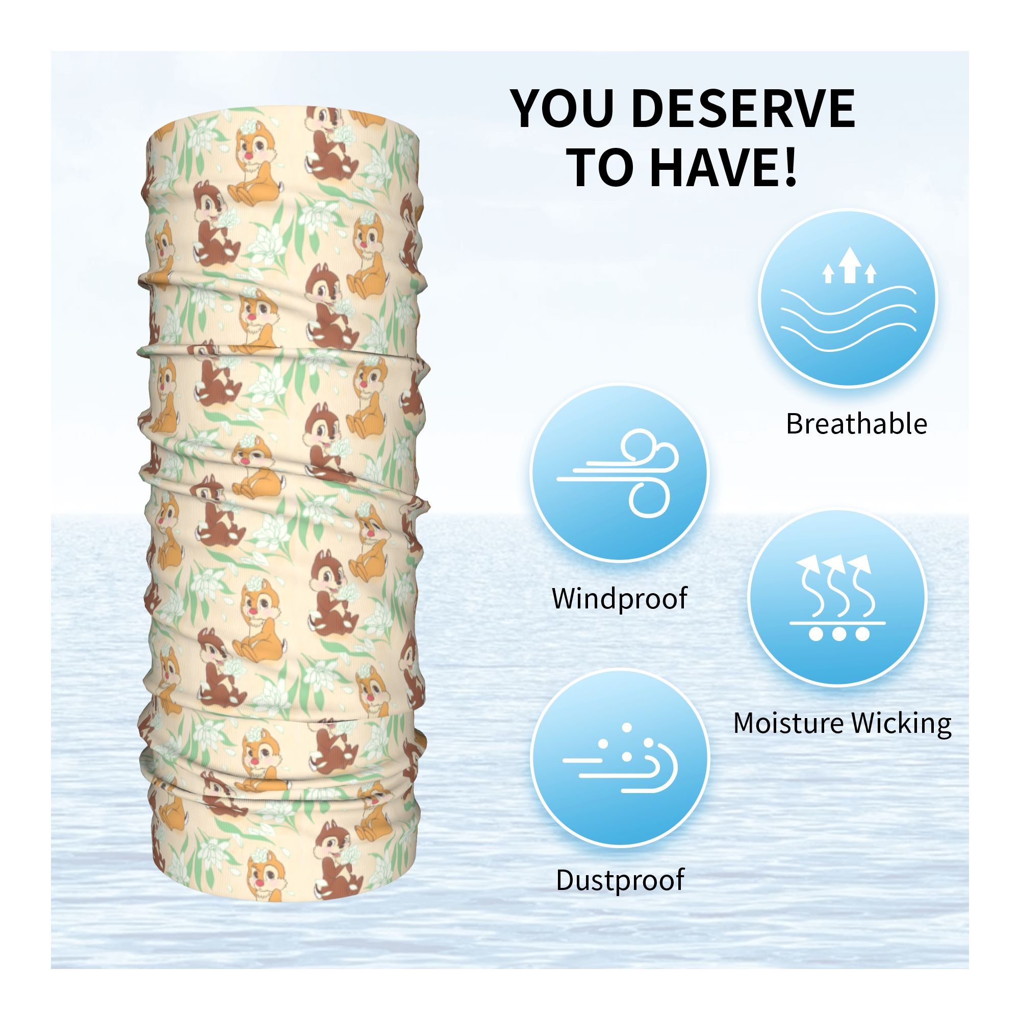 Custom Cute C-Chip And D-Dale  - Neck Gaiter Face Cover recension och pris