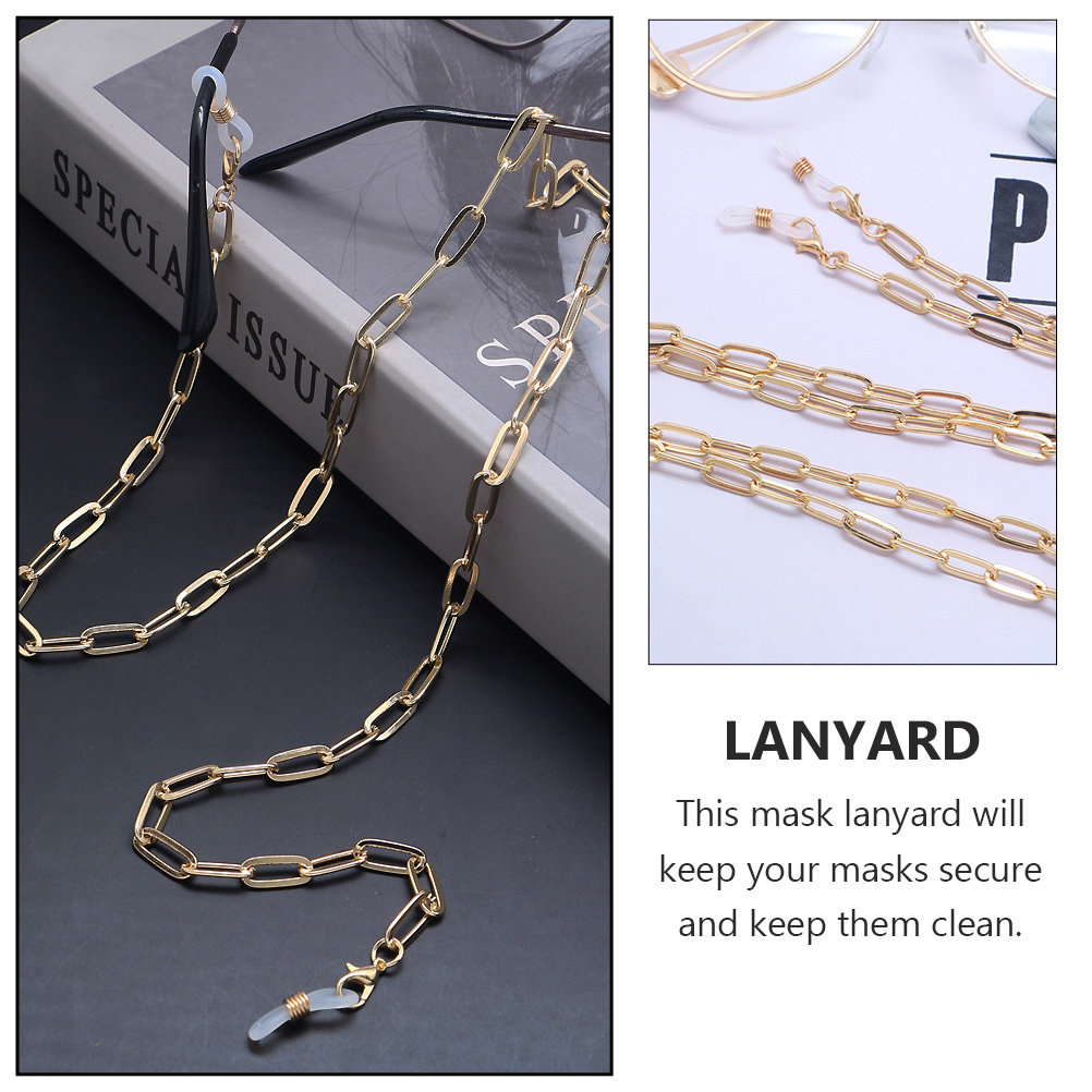 Metal Gold Paperclip Link Eyeg - Mask Chain Holder recension och pris